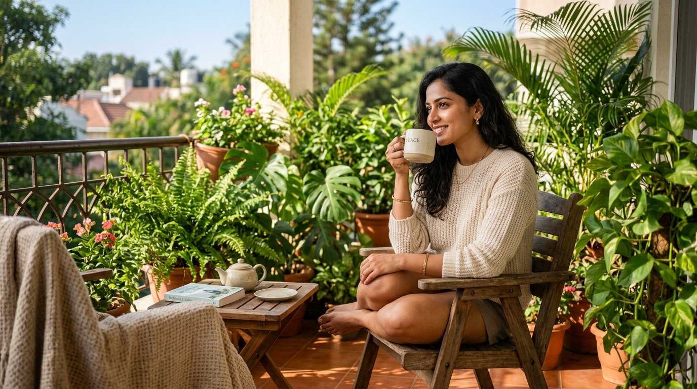 Woman enjoying fresh air