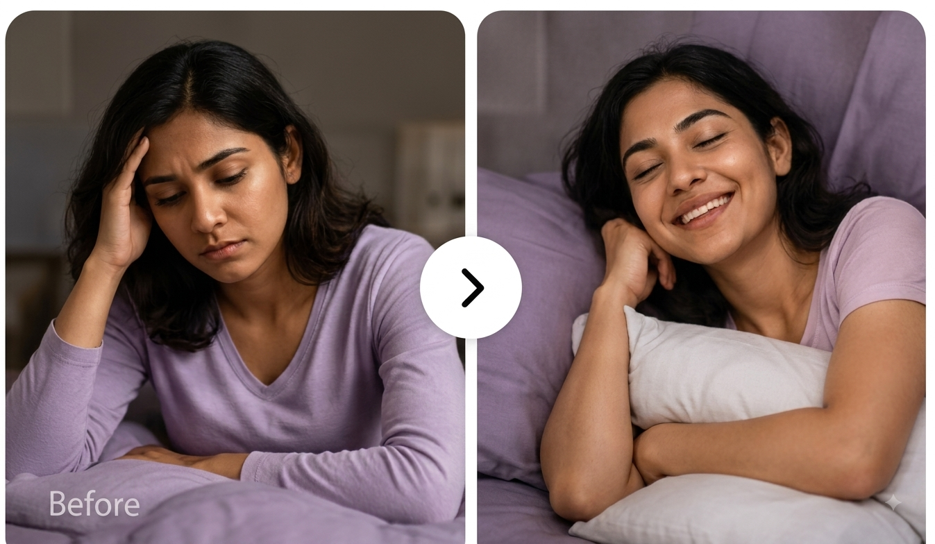 Neha Sleep Recovery Before and After Transformation