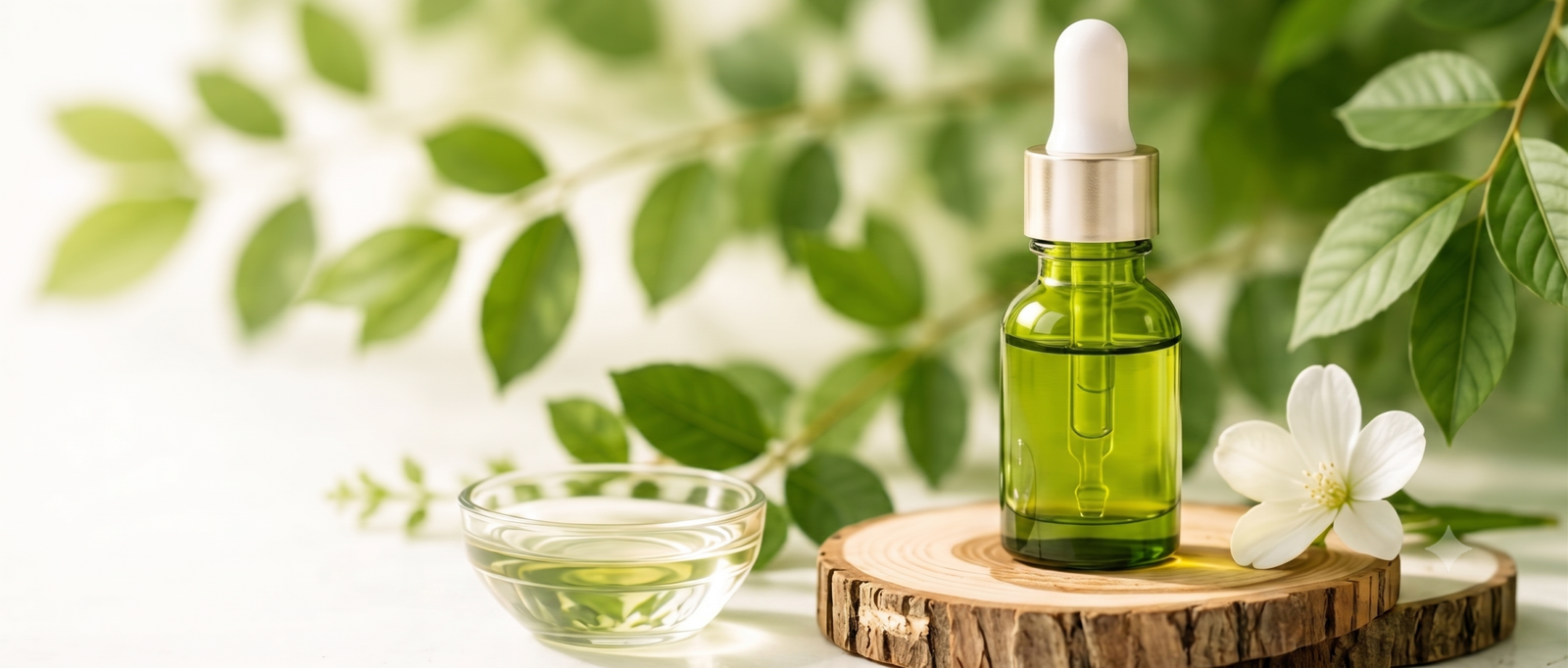 Naturicare Dropper Bottle and Leaves
