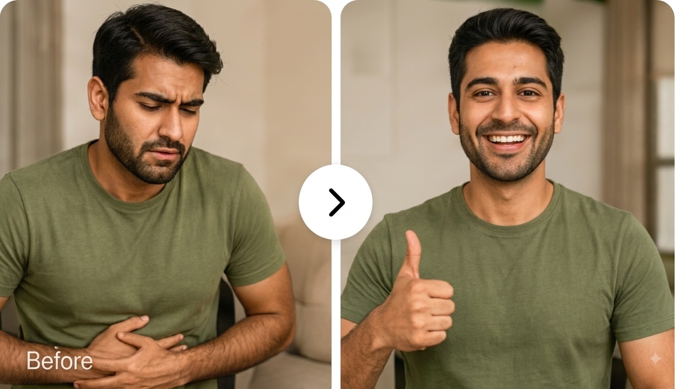 Vikram Gut Recovery Before and After Transformation