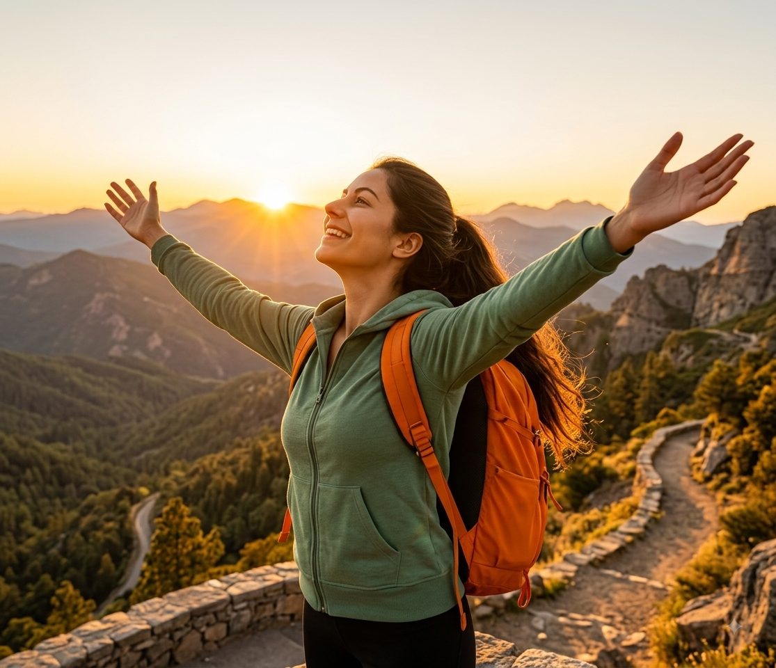 Reassess & Maintain - Woman Outdoor Nature Energized