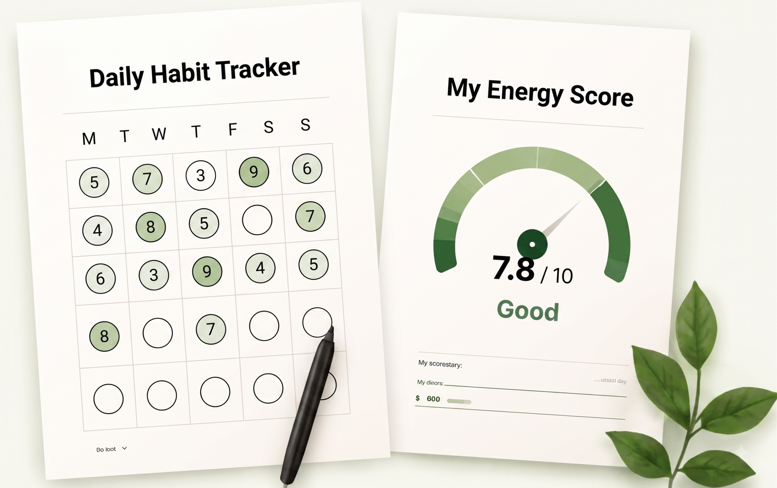 Free Daily Energy Toolkit Tracker Sheets