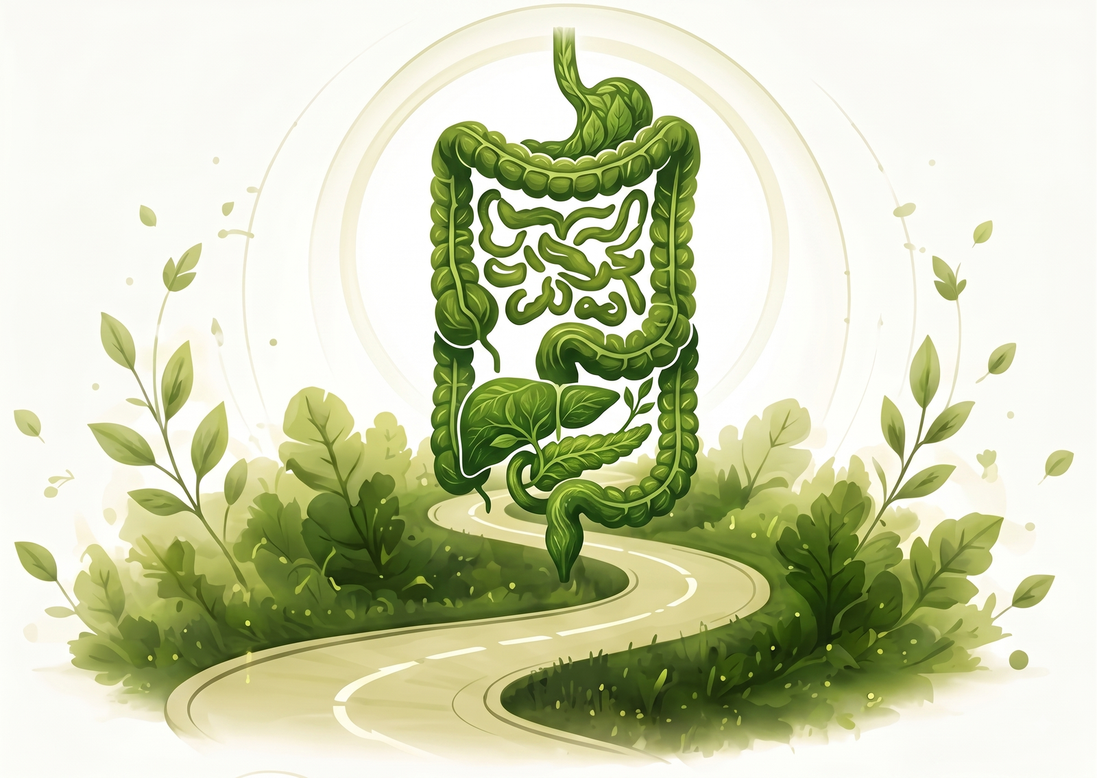 Gut Recovery Journey Road Illustration
