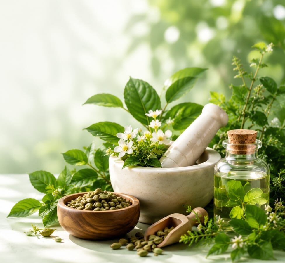 Natural botanical herbs and flowers